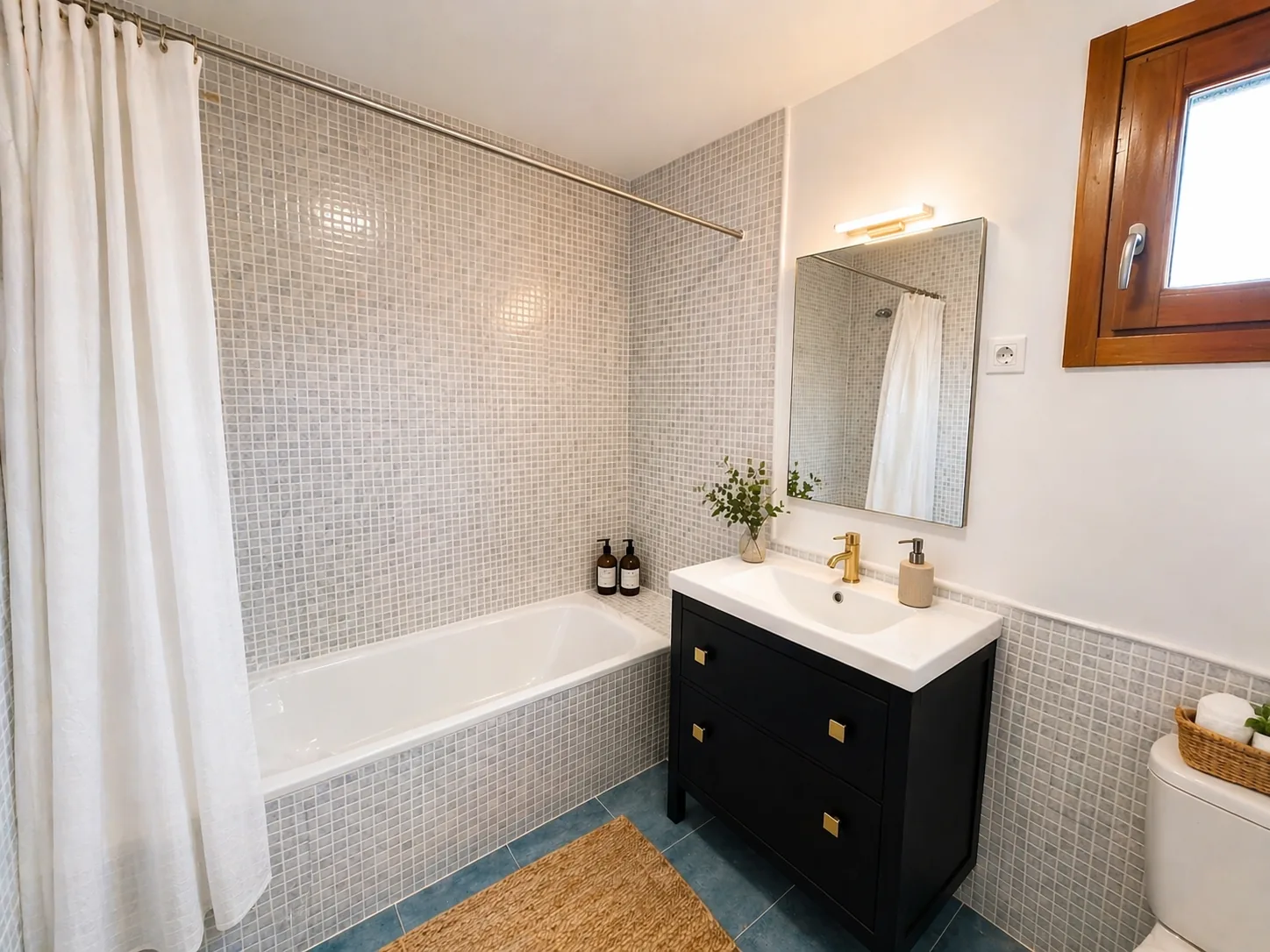 Baño rústico